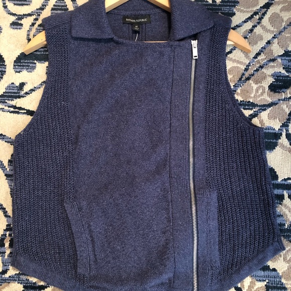 NWT Banana Republic Zip Up Sweater Vest - Picture 2 of 12
